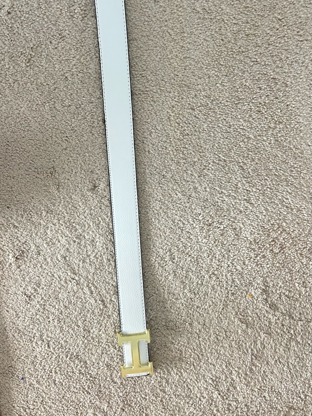 Reversable H Belt White and Black Gold Buckle 1.5" 41" - Picture 4 of 6